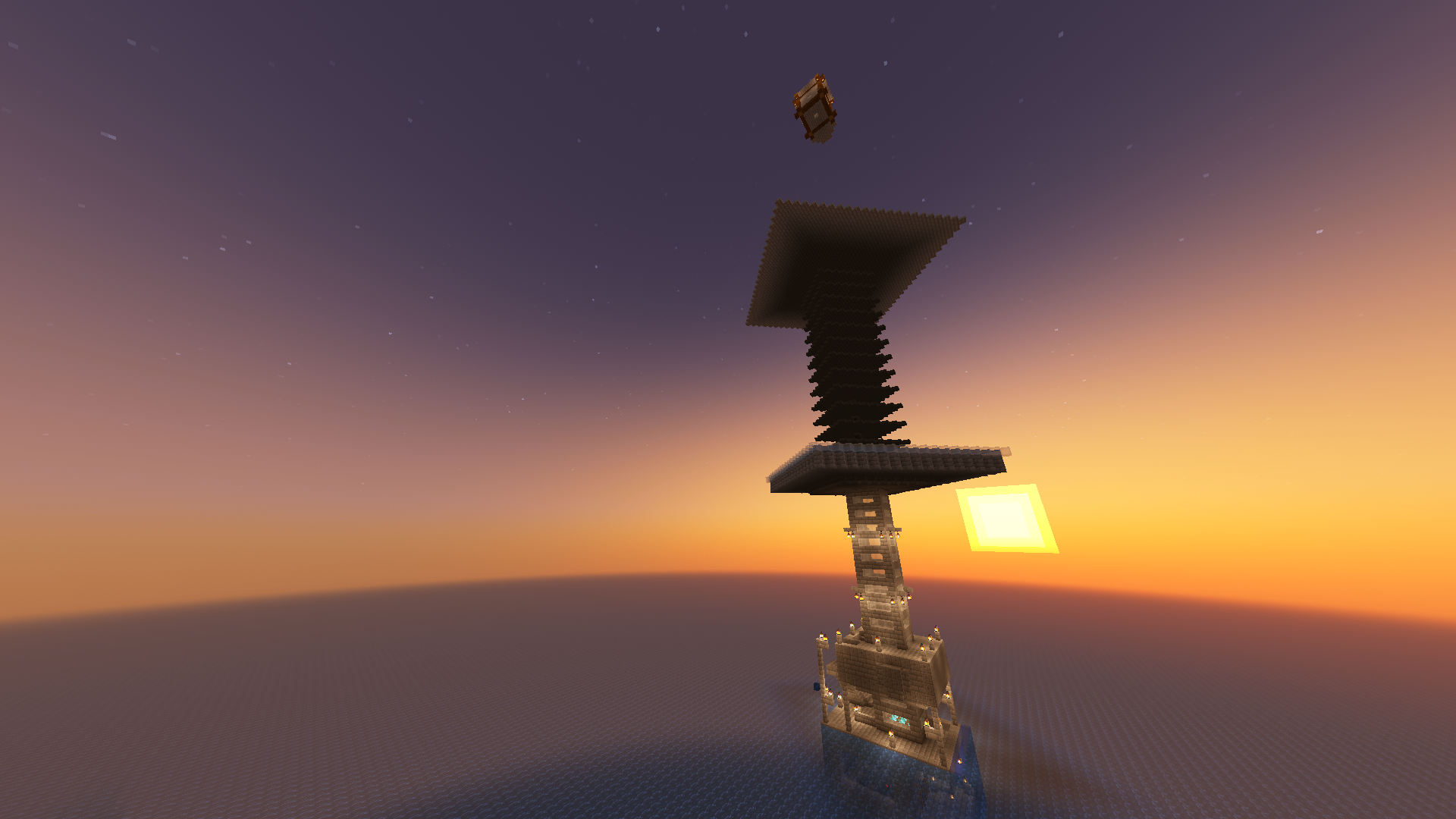 Mob farm with an item sorter and an XP farm with an on/off switch.